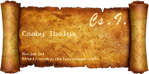 Csaby Ibolya névjegykártya